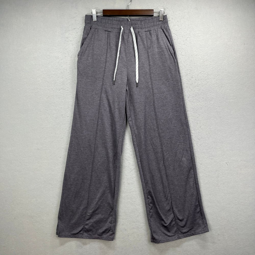 Kirkland Signature Wide Leg Lounge Pants Womens Medium Gray Seam Athleisure Soft